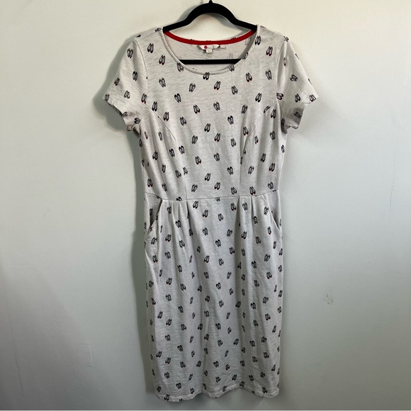 Boden Phoebe Novelty Shoe Print Dress Long Length - Picture 3 of 14